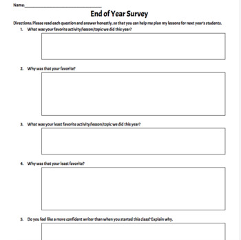 Preview of End of Year Survey