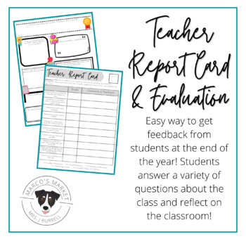 Preview of End of Year - Teacher Report Card and Evaluation