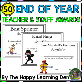 Preview of End of Year Teacher and Staff Appreciation Awards Certificates