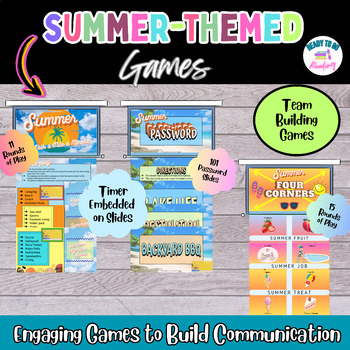 Preview of End of Year Team Building Games |Summer-Themed|Middle & High School