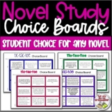 Reading Choice Board Novel Study for ANY Fiction Novel NO 