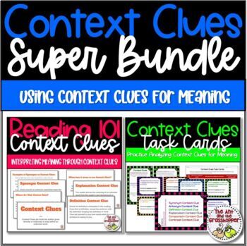 Preview of End-of-Year Test Prep - Context Clues Super Bundle Intro Task Cards