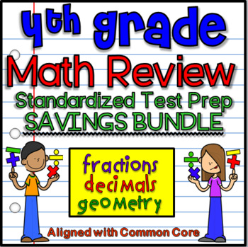 Preview of Math Grade 4 Common Core Review Standardized EOG Test Prep Review NO PREP