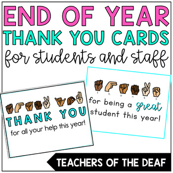 Preview of End of Year Thank You Cards for Students and Staff