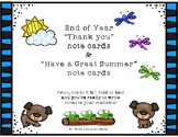 End of Year Thank You & Have a Great Summer Note Cards