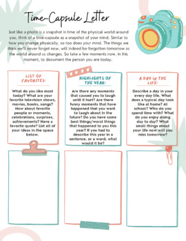 Preview of End of Year Time Capsule - Graphic Organizer and Letter Writing 