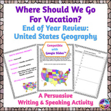 End of Year U.S. Geography Persuasive Writing Activity