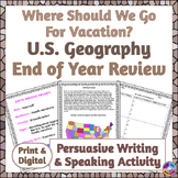 End of Year US Geography Review - Persuasive Letter Writin