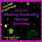 End of Year: Reading Vocabulary Review Board Games 3rd-5th Grade