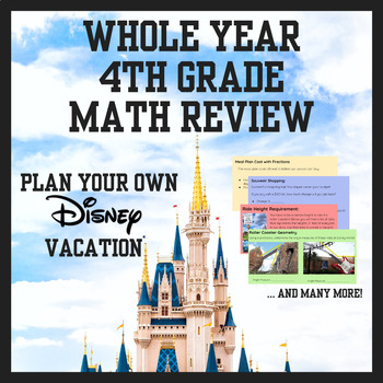 Preview of End of Year WHOLE YEAR 4th Grade Math Review PBL Project