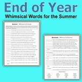 End of Year - Whimsical Words for the Summer