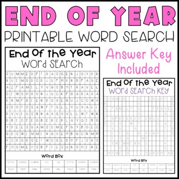 Preview of End of Year Word Search