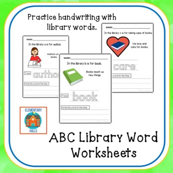 Preview of End of Year or Year Long Library Activity for K/1st Gr Learn Library Vocabulary