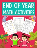 End of Year & summer holiday Math review activities No Pre