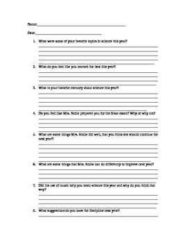 End of Year survey for student feedback by Science Diva | TPT