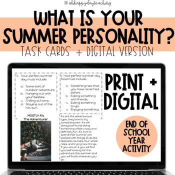Preview of Summer Personality Scoot: End-of-School-Year Fun Activity
