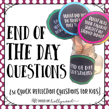 Preview of End of the Day Reflection Questions