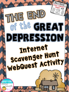 Preview of End of the Great Depression Internet Scavenger Hunt WebQuest Activity