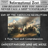 End of the American Revolution--Informational Text Worksheet