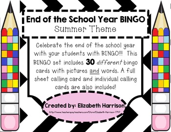 Preview of End of the School Year BINGO (Summer Theme)