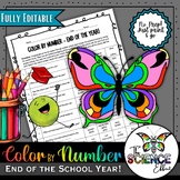 End of the School Year Butterfly Color By Number ~ Color B
