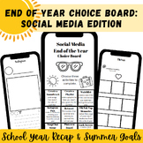 End of the School Year Choice Board: Social Media Edition 