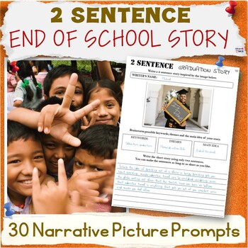 Preview of End of the Year 2 Sentence Story Writing - Graduation Activity Packet