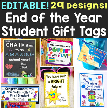 End of Year Gift Bag Tags, 4th Grade Resource