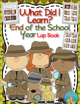 Preview of End of the School Year Memory Reflections Assessment Lap Book Detective Theme