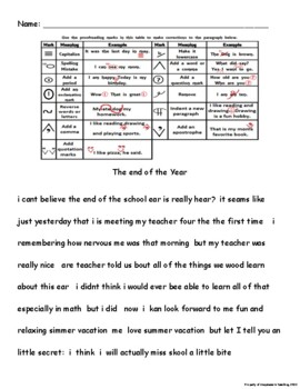 Preview of End of the School Year Proofreading - Moderate to Advanced (With Answer Key)