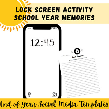 Preview of End of the School Year Social Media - Lock Screen Activity