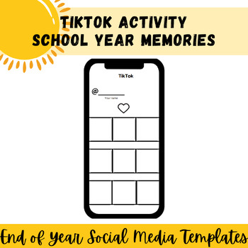 Preview of End of the School Year Social Media - TikTok Memories Activity