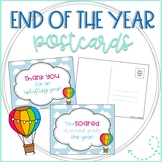 Hot Air Balloon End of the School Year Thank you Postcards