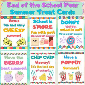 Preview of End of the School Year Treat Tags, Have a Great Summer  Gift Cards, Funny Puns