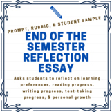 End of the Semester Reflection Essay (w/ Prompt, Rubric, &