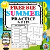 End of the YEAR Summer Packet From 1st grade to 2nd FREE Distance Learning