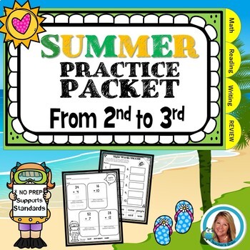 end of the year summer packet for 2nd grade to 3rd grade tpt