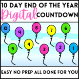 End of the Year 10 Day Count Down Editable Activities NO P