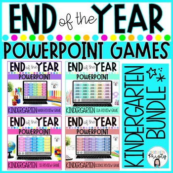 Preview of End of the Year Kindergarten Review Games BUNDLE for POWERPOINT