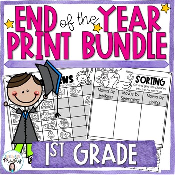 Preview of End of the Year 1st Grade PRINT Bundle (ELA & Math Review)