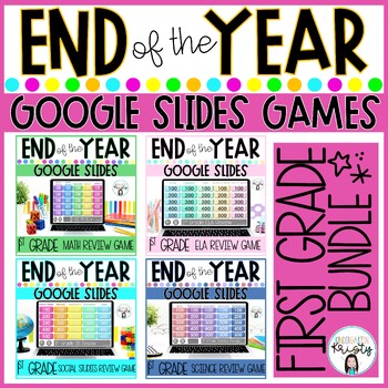 Preview of End of the Year 1st Grade Review Games BUNDLE for GOOGLE SLIDES