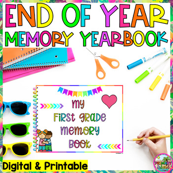Preview of End of the Year 2023 Printable AND Digital Memory Book Yearbook Slideshow
