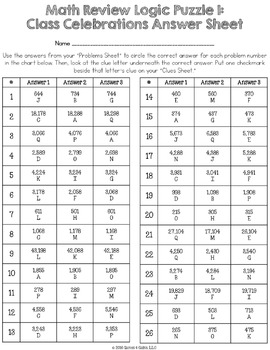 FREE Multiplication Activity: Multi-Digit Multiplication Logic Puzzle