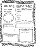End of Year Memory Page -- Second Grade