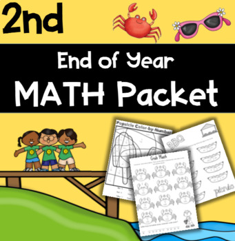 Preview of End of the Year 2nd Grade Math Review Packet for Summer