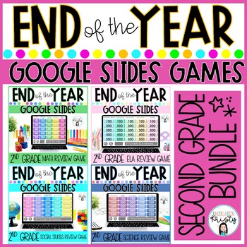 Preview of End of the Year 2nd Grade Review Games BUNDLE for GOOGLE SLIDES