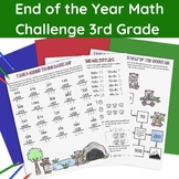 End of the Year Math Review 3rd Grade Printable State Test