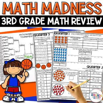 Preview of End of the Year 3rd Grade Math Review Project & State Test Prep Activities