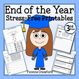 End of the Year 3rd Grade NO PREP Printables | Math & Lite