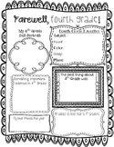 End of Year Memory Page -- Fourth Grade